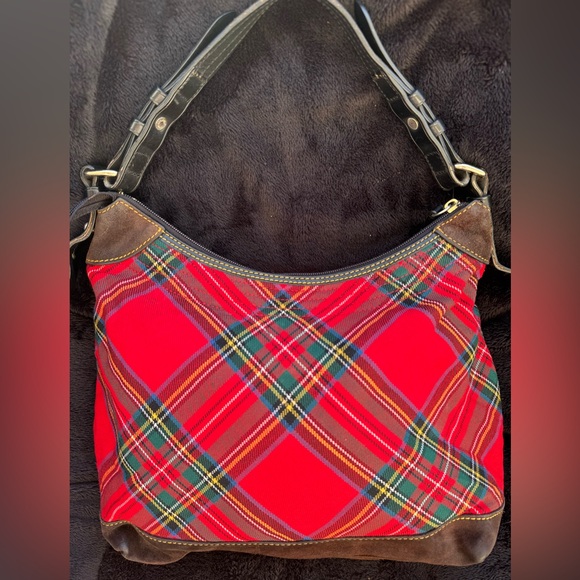 EUC  Retail $350 Dooney & Bourke Red Tartan Shoulder Bag - Picture 2 of 13